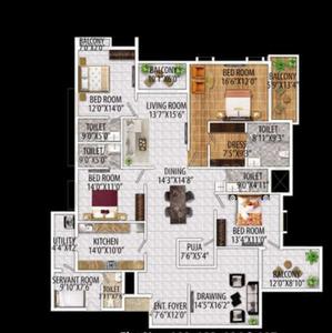 Image of 3520 Sq.ft 3 BHK Apartment / Flat for sale in Phulnakhara, Cuttack for Rs. 20416000