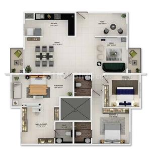 Image of 1429 Sq.ft 3 BHK Apartment / Flat for sale in Provident Sunworth City, Kambipura, Bengaluru for Rs. 16000000