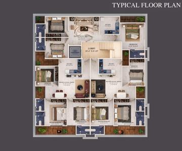 Floor Plan Image of 1200 Sq.ft 3 BHK Apartment / Flat for sale in Gorewada Nagpur for Rs. 2900000