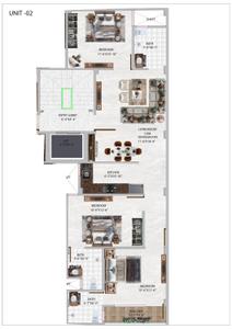 Image of 1225 Sq.ft 3 BHK Apartment / Flat for sale in Gem Metro Living Apartment, Sultanpur, New Delhi for Rs. 8000000