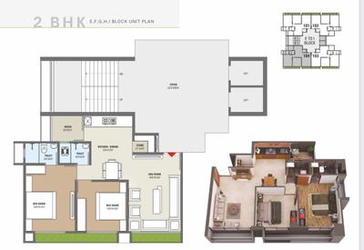 Image of 1242 Sq.ft 2 BHK Apartment / Flat for sale in Neelkanth Pushkar Residency, Hanspura, Ahmedabad for Rs. 4550000