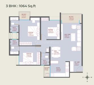 Image of 1185 Sq.ft 2 BHK Apartment / Flat for sale in Sonai Clara, Ravet, Pune for Rs. 7600000