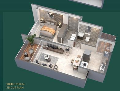 Image of 814 Sq.ft 1 BHK Apartment / Flat for sale in Ulwe, Navi Mumbai for Rs. 7750000