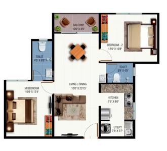 Image of 1304 Sq.ft 3 BHK Apartment / Flat for sale in Urbanrise Maheshwari The Lakes Edge, Madhavaram, Chennai for Rs. 14100000
