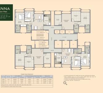 Floor Plan Image of 975 Sq.ft 2 BHK Apartment / Flat for sale in Hiranandani Delanna, Hiranandani Estate Thane for Rs. 20000000