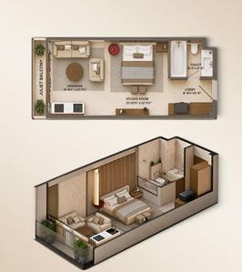 Image of 500 Sq.ft 1 RK Studio for sale in Sukham Ivaan Suites, Bhambhoriya, Jaipur for Rs. 3500000