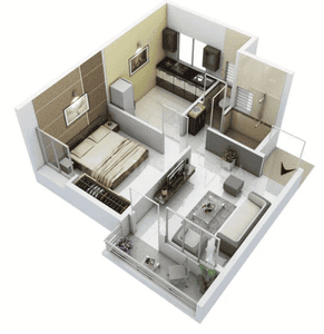 Image of 480 Sq.ft 1 BHK Apartment / Flat for sale in Mohali Village, Mohali for Rs. 2989000