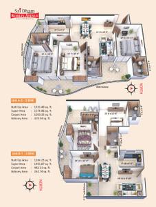 Image of 1144 Sq.ft 3 BHK Apartment / Flat for sale in Dhoomanganj, Allahabad for Rs. 8300000