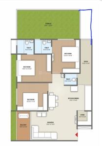 Image of 2061 Sq.ft 3 BHK Apartment / Flat for sale in Maruti Diamond Sky, Adalaj, Gandhinagar for Rs. 9290000