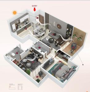Image of 1267 Sq.ft 2 BHK Apartment / Flat for sale in Mohisha The Skylark II, Ravet, Pune for Rs. 7500000