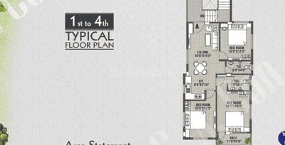 Image of 1189 Sq.ft 3 BHK Apartment / Flat for sale in Madhyamgram, Kolkata for Rs. 4756000
