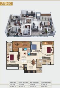 Image of 1328 Sq.ft 3 BHK Apartment / Flat for sale in Prime Serenity, Punawale, Pune for Rs. 9000000