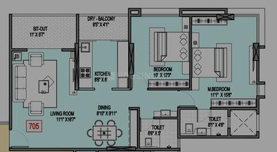 Image of 1197 Sq.ft 2 BHK Apartment / Flat for sale in Kothrud, Pune for Rs. 15000000