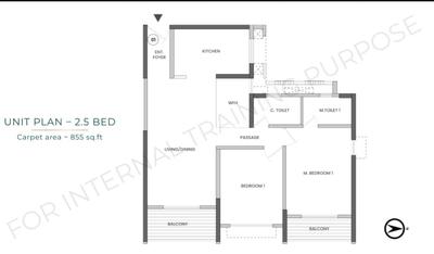 Image of 1455 Sq.ft 3 BHK Apartment / Flat for sale in K Raheja Vistas T6 And T7, Mahalunge, Pune for Rs. 13700000