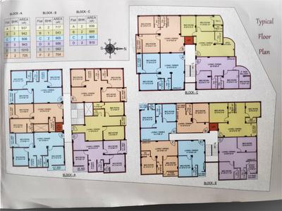Floor Plan Image of 942 Sq.ft 3 BHK Apartment / Flat for sale in Divya Vishnupriya, Bhadreswar Hooghly for Rs. 2543400