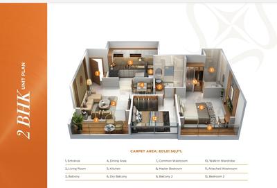 Image of 1082 Sq.ft 2 BHK Apartment / Flat for sale in NDG Om Mangalam Samruddhi, Kiwale, Pune for Rs. 7200000