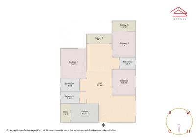 Image of 1548 Sq.ft 3 BHK Apartment / Flat for sale in Whitefield, Bengaluru for Rs. 11500000
