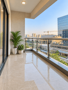 Balcony Image of 1050 Sq.ft 2 BHK Apartment / Flat for sale in L And T Seawoods Amber At West Square, Nerul Navi Mumbai for Rs. 27000000
