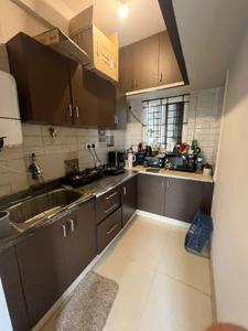 Kitchen Image of 650 Sq.ft 1 BHK Builder Floor for rent in Murugeshpalya Bengaluru for Rs. 27000