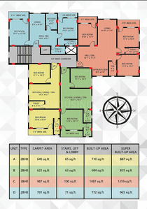 Image of 885 Sq.ft 2 BHK Apartment / Flat for sale in Sun Shine Heights, Rajarhat, Kolkata for Rs. 2736000