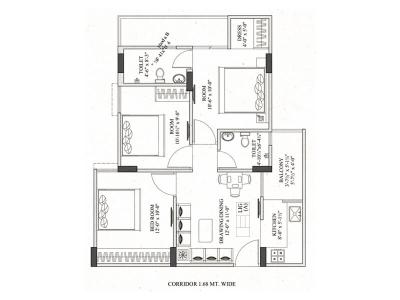 Image of 853 Sq.ft 3 BHK Apartment / Flat for sale in Ashish Govardhan Heights, Jaisinghpura, Jaipur for Rs. 4000000