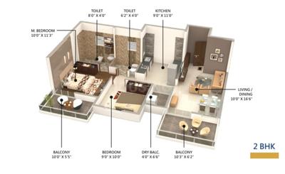 Image of 919 Sq.ft 2 BHK Apartment / Flat for sale in Maheshwaram Majestic, Ravet, Pune for Rs. 7800000