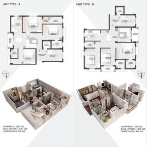Image of 1600 Sq.ft 3 BHK Apartment / Flat for sale in Patrapada, Bhubaneswar for Rs. 8300000