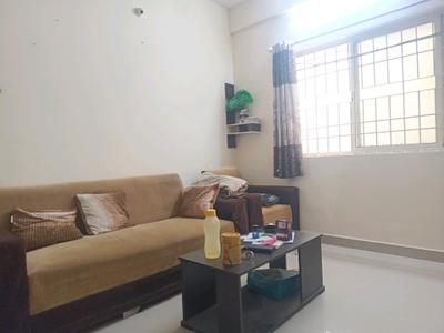 Living Room Image of 715 Sq.ft 1 BHK Apartment / Flat for rent in Hebbal Bengaluru for Rs. 21000