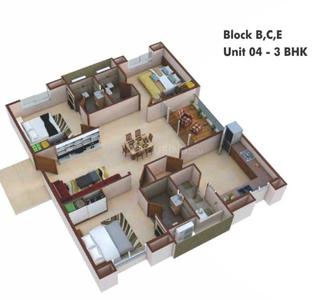 Image of 1735 Sq.ft 3 BHK Apartment / Flat for sale in Pacifica Hillcrest Phase 2, Financial District, Hyderabad for Rs. 16500000
