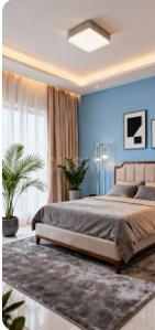 Bedroom Image of 1950 Sq.ft 3 BHK Apartment / Flat for sale in South Bopal Ahmedabad for Rs. 11000000