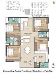 Image of 1690 Sq.ft 3 BHK Apartment / Flat for sale in Ghatikia, Bhubaneswar for Rs. 12675000