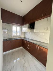 Kitchen Image of 690 Sq.ft 1 BHK Builder Floor for rent in Murugeshpalya Bengaluru for Rs. 30000