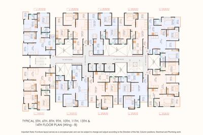 Floor Plan Image of 910 Sq.ft 2 BHK Apartment / Flat for sale in Nexus Prime Square, Moshi Pune for Rs. 5500000