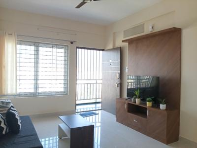 Living Room Image of 690 Sq.ft 1 BHK Apartment / Flat for rent in Doddanekundi Bengaluru for Rs. 35000