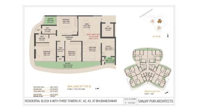Image of 1900 Sq.ft 3 BHK Apartment / Flat for sale in Raghunathpur, Bhubaneswar for Rs. 12800000