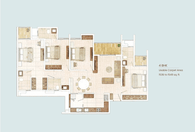 Image of 1317 Sq.ft 2 BHK Apartment / Flat for sale in Rohan Saroha, Bhugaon, Pune for Rs. 8000000