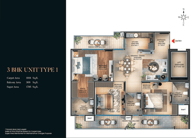 Image of 1548 Sq.ft 2 BHK Apartment / Flat for sale in Arttech The Story House, Sector 89A, Gurgaon for Rs. 23220000