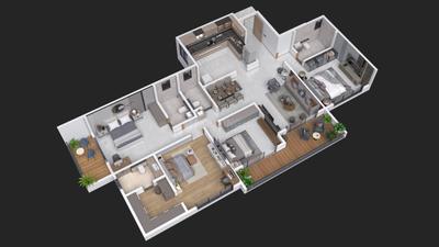 Image of 1633 Sq.ft 3 BHK Apartment / Flat for sale in Cristallo The Arista, Pimple Nilakh, Pune for Rs. 17500000