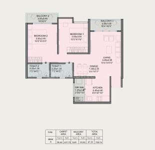Image of 1035 Sq.ft 2 BHK Apartment / Flat for sale in Kohinoor Sportsville, Maan, Pune for Rs. 9200000