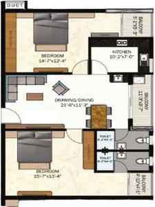 Image of 1017 Sq.ft 2 BHK Apartment / Flat for sale in Intellex Imperial Club, Raghunathpur, Bhubaneswar for Rs. 11528400