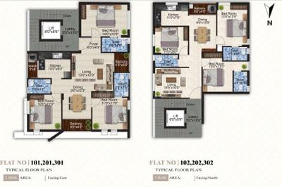 Image of 1260 Sq.ft 3 BHK Apartment / Flat for sale in Vadapalani, Chennai for Rs. 20000000