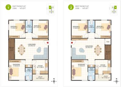Image of 1475 Sq.ft 3 BHK Apartment / Flat for sale in Archana Palms, Madhurawada, Visakhapatnam for Rs. 8112500
