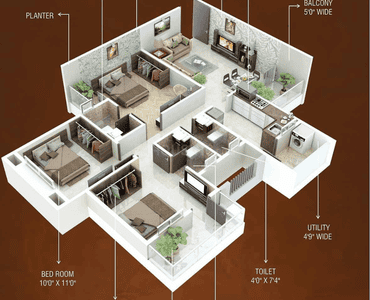 Image of 1100 Sq.ft 2 BHK Apartment / Flat for sale in Zingabai Takli, Nagpur for Rs. 4199000