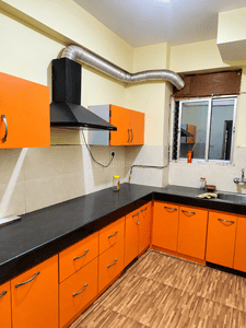 Kitchen Image of 1235 Sq.ft 3 BHK Apartment / Flat for rent in Kashyap Green Brahma Complex, Mustafapur Patna for Rs. 20000