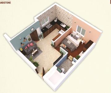 Floor Plan Image of 556 Sq.ft 1 BHK Apartment / Flat for sale in Kundrathur Chennai for Rs. 3475000