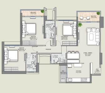 Image of 1100 Sq.ft 3 BHK Apartment / Flat for sale in Supreme Rivana Ph I, Punawale, Pune for Rs. 13000000