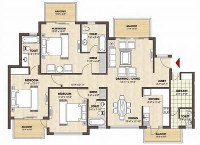 Image of 2325 Sq.ft 3 BHK Apartment / Flat for sale in Kashish Manor One, Sector 111, Gurgaon for Rs. 27900000