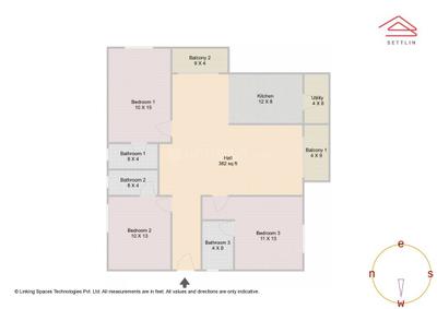 Image of 1390 Sq.ft 3 BHK Apartment / Flat for sale in SN Sannidhi by SN Builders, Byrathi, Bengaluru for Rs. 13300000