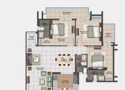 Image of 1800 Sq.ft 3 BHK Apartment / Flat for sale in Blue Mountain, Kalli Pashchim, Lucknow for Rs. 10000000