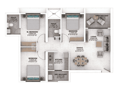 Brochure Image of 1362 Sq.ft 3 BHK Apartment / Flat for sale in Ganga Asmi, Wakad Pune for Rs. 12500000